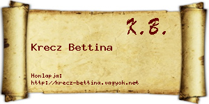 Krecz Bettina névjegykártya